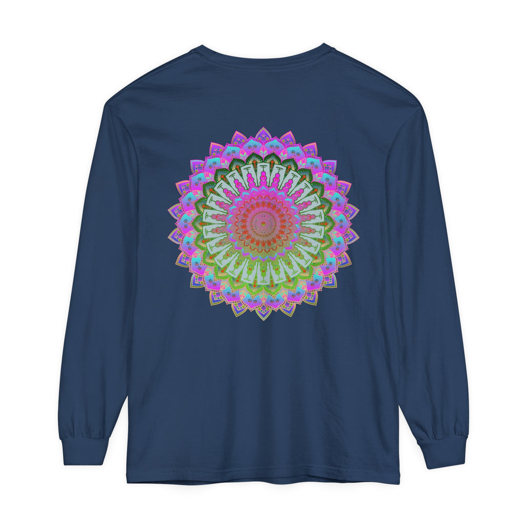 Colorful and intricate mandala design long sleeve t-shirt for all genders