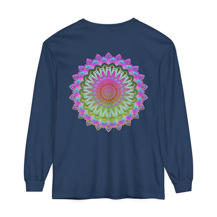 Colorful and intricate mandala design long sleeve t-shirt for all genders