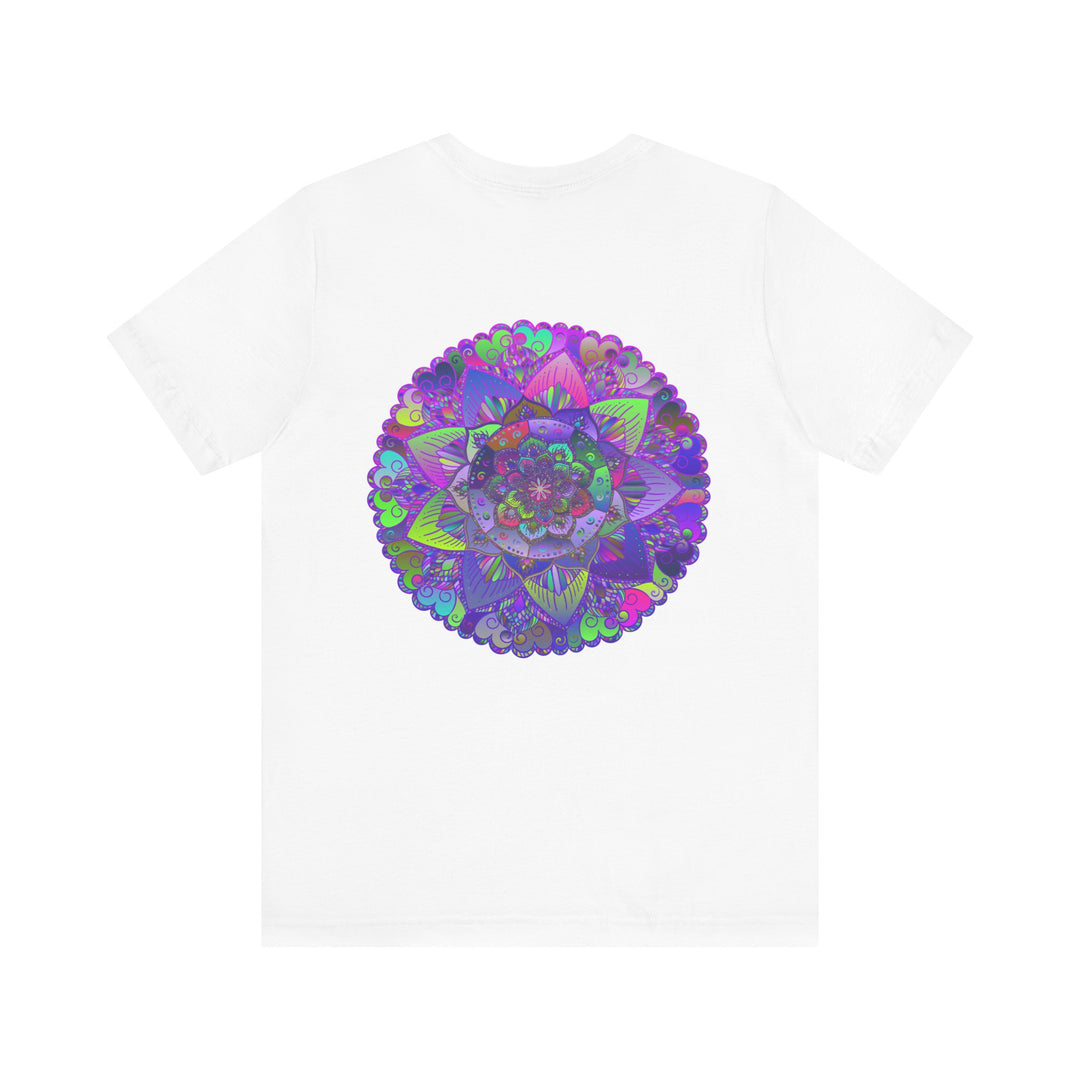 A colorful and intricate mandala design adorns the Vibrant Mandala Tee, symbolizing spiritual peace and harmony for a balanced and centered lifestyle