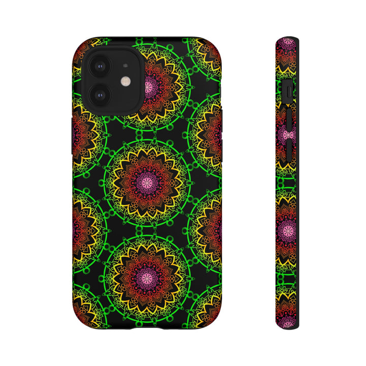 Artistic Mandala Phone Case with Bold Patterns and Modern Flair