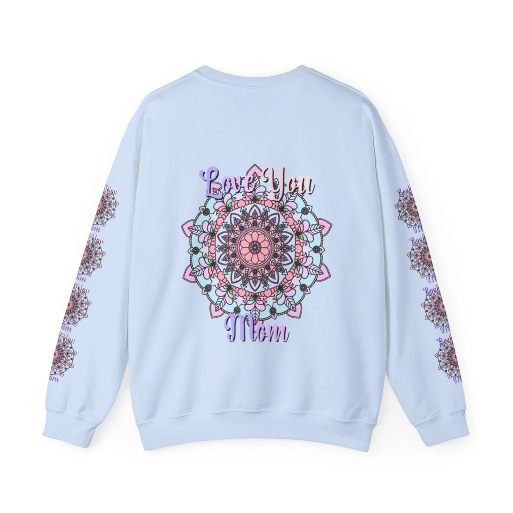 Cozy and stylish unisex crewneck sweatshirt with 'Love You Mom' design, perfect birthday gift for any mom to show appreciation and love