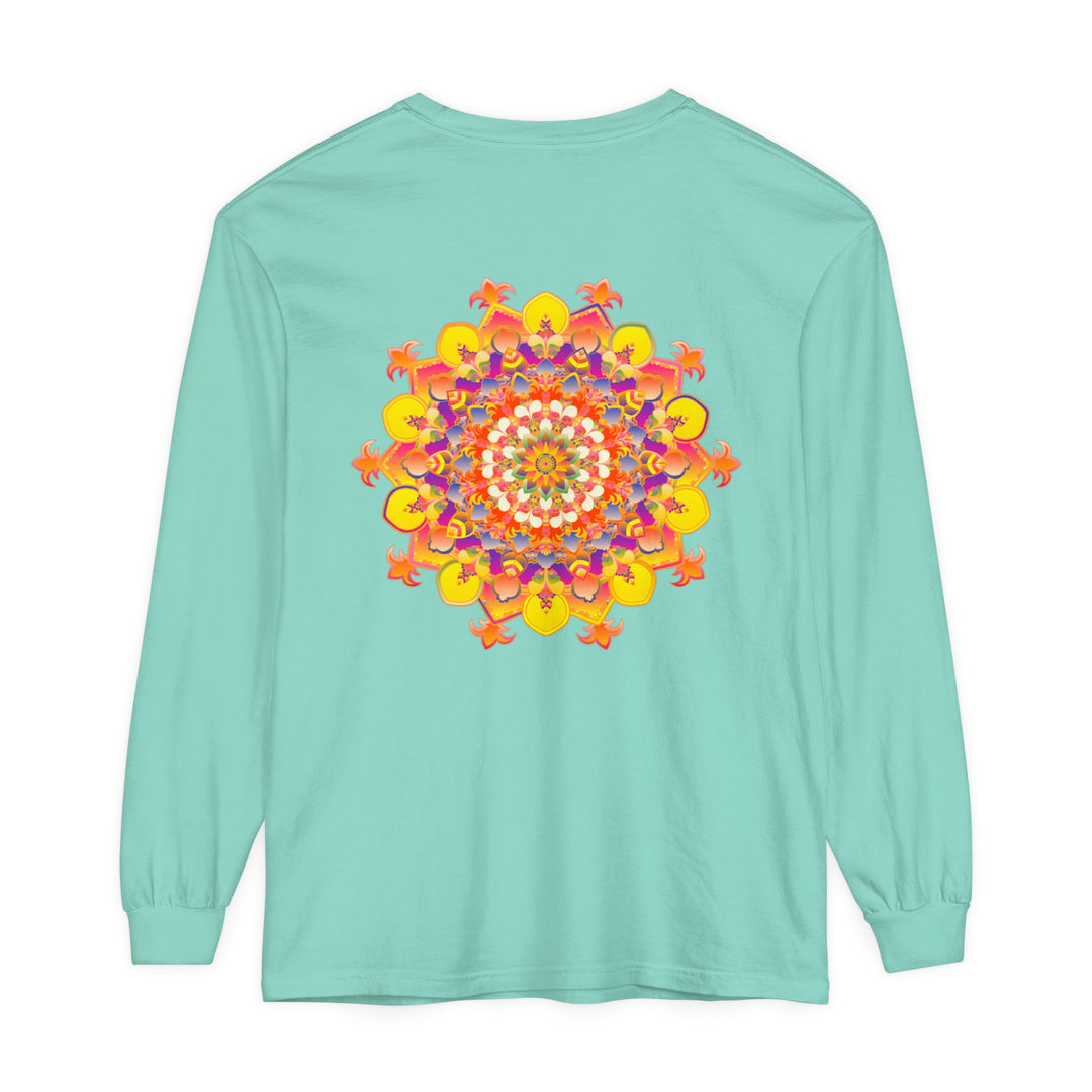 Colorful and intricate mandala design long sleeve t-shirt for men and women