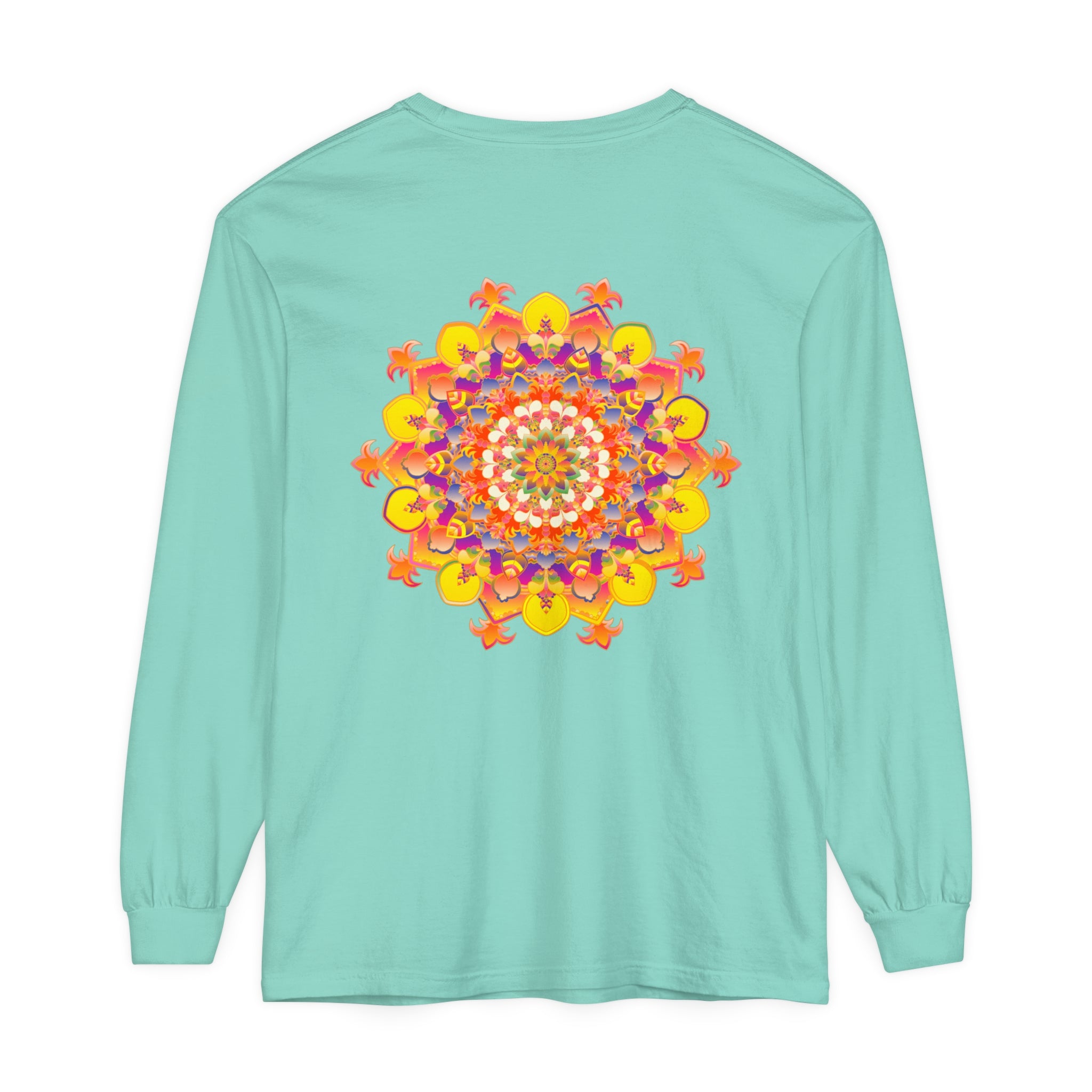 Colorful and intricate mandala design long sleeve t-shirt for men and women