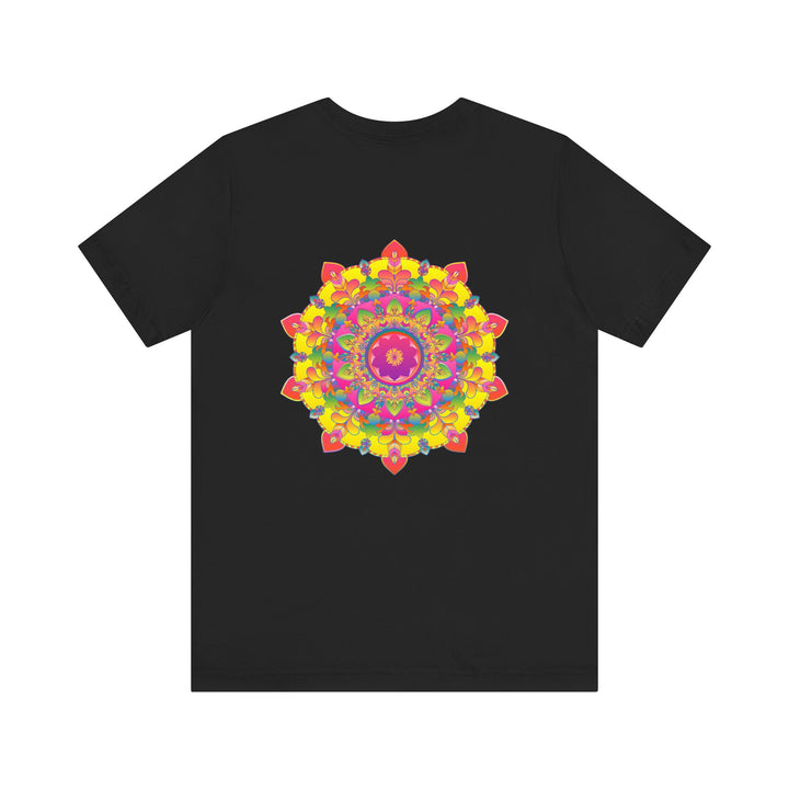 Colorful and intricate mandala design tee promoting spiritual peace and harmony