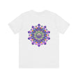 Vibrant mandala t-shirt with colorful, intricate design representing spiritual peace and harmony, perfect for those seeking inner balance and tranquility