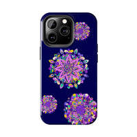 Hand Drawn Mandala Art Purple Shades Phone Case - Durable and Shock Absorbent, perfect for protecting your phone in style