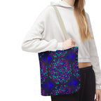 Kaleidoscope Mandala Tote Bag — Vibrant Neon Floral Pattern