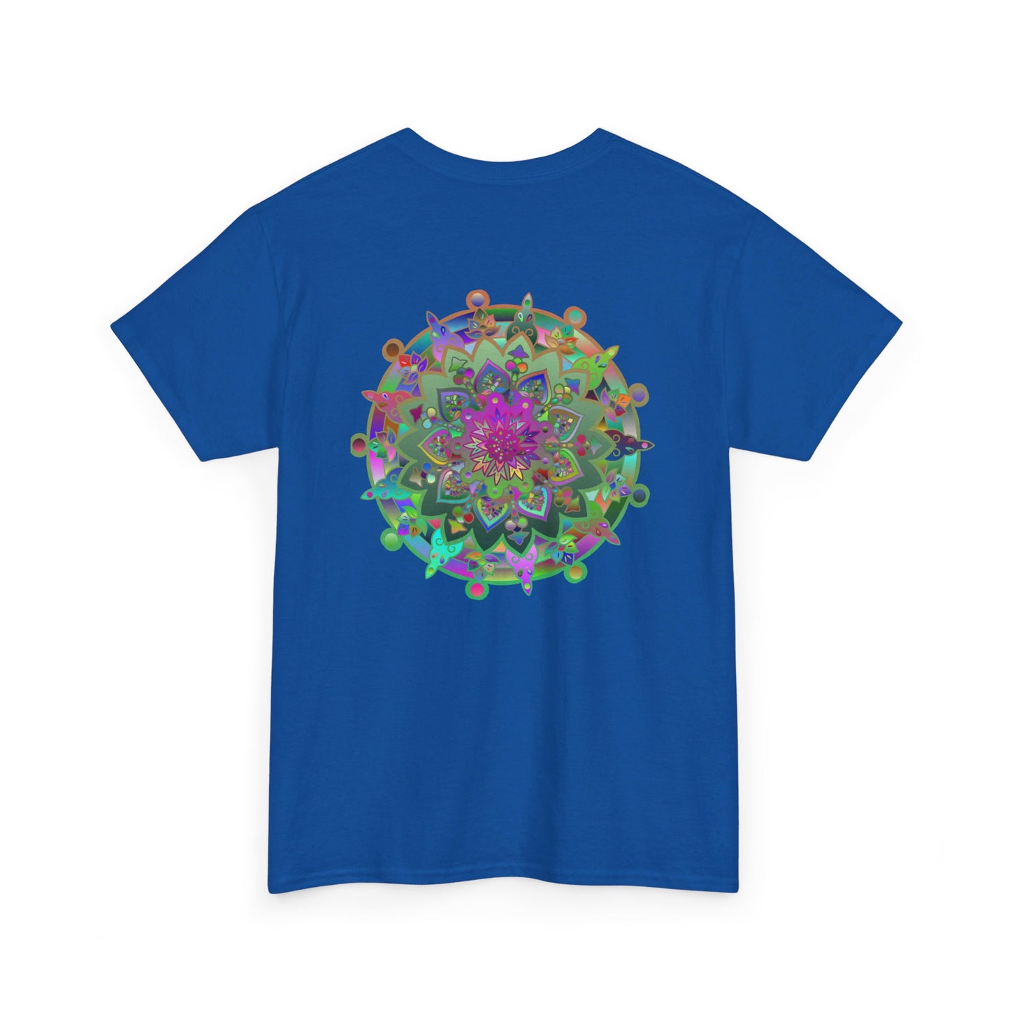 Colorful and intricate mandala art design on premium heavy cotton tee