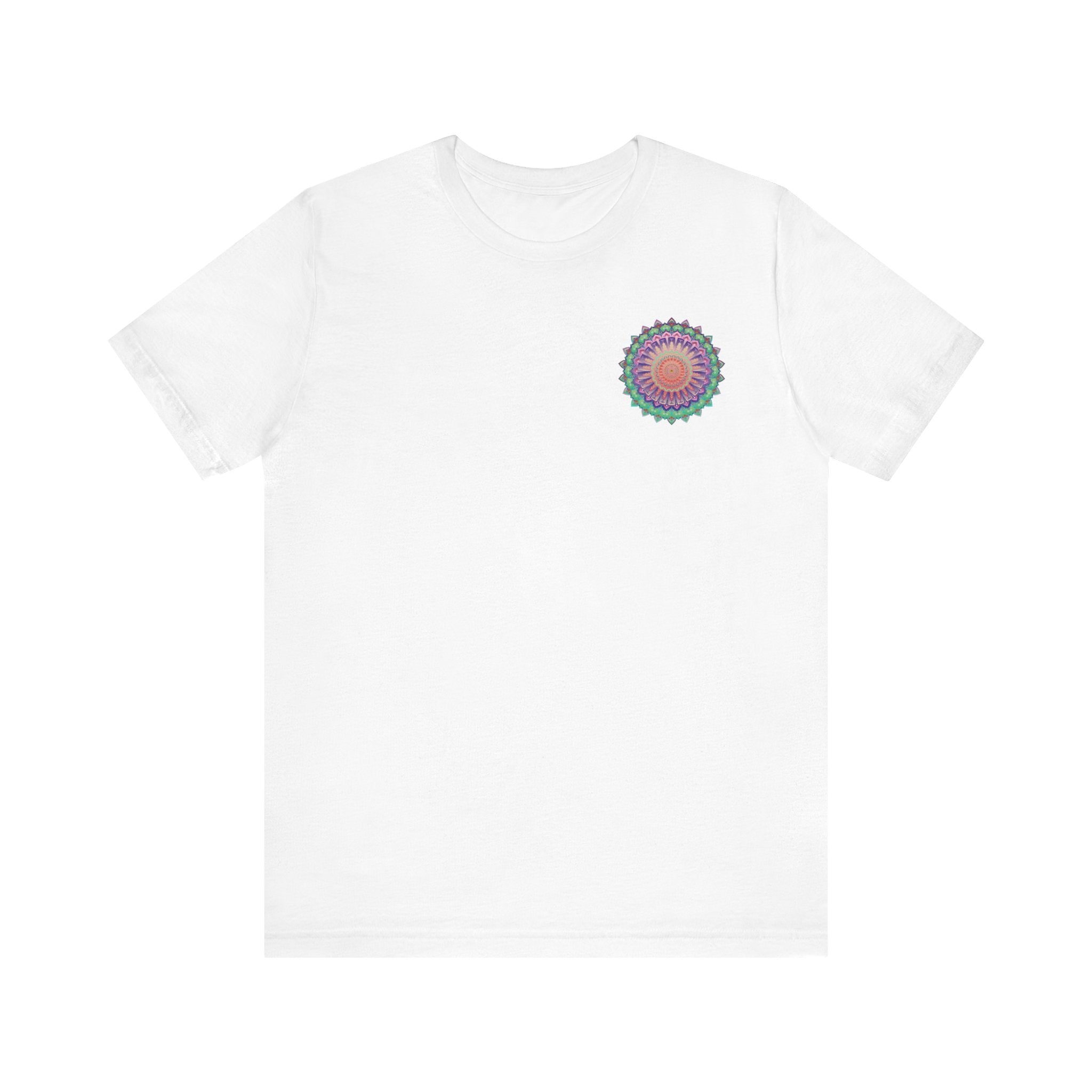 Colorful Mandala Tee with intricate spiritual design for inner peace and harmony