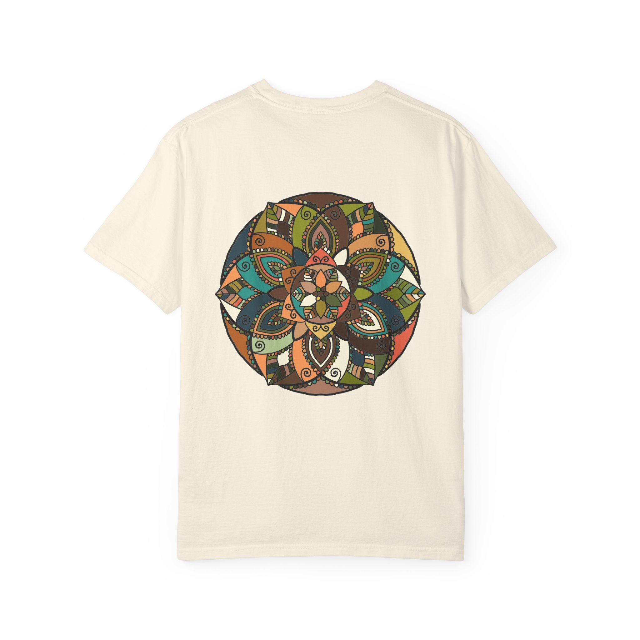 Mandala Earth Flora T-Shirt — Earthy Tones Geometric Art Tee