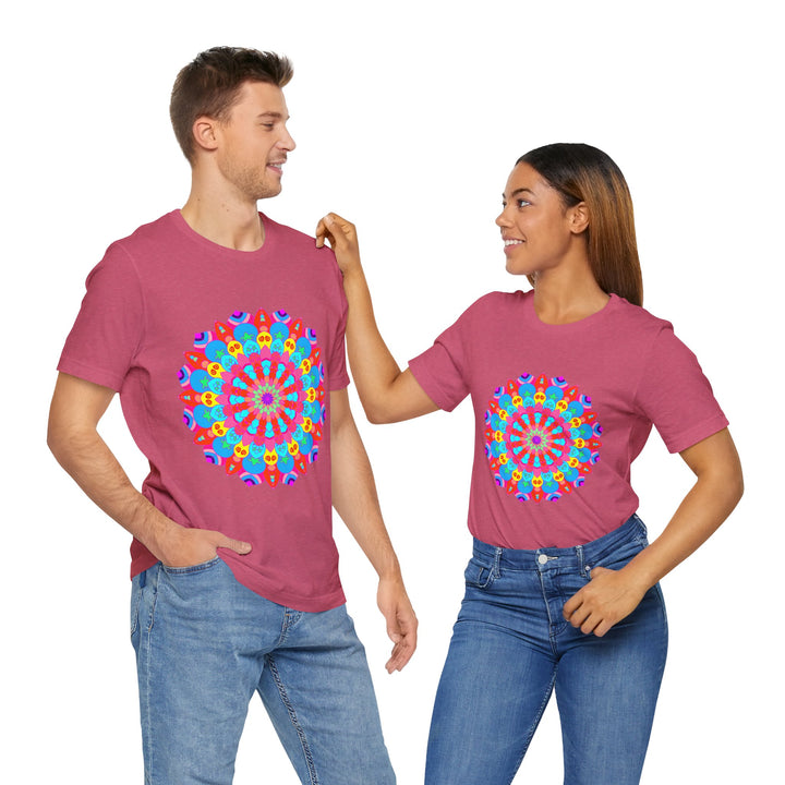 Vibrant and intricate Colorful Mandala T-Shirt featuring psychedelic art design