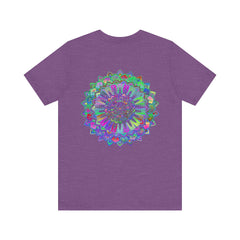 A colorful and intricate mandala design adorns this Vibrant Mandala Tee, promoting spiritual peace and harmony