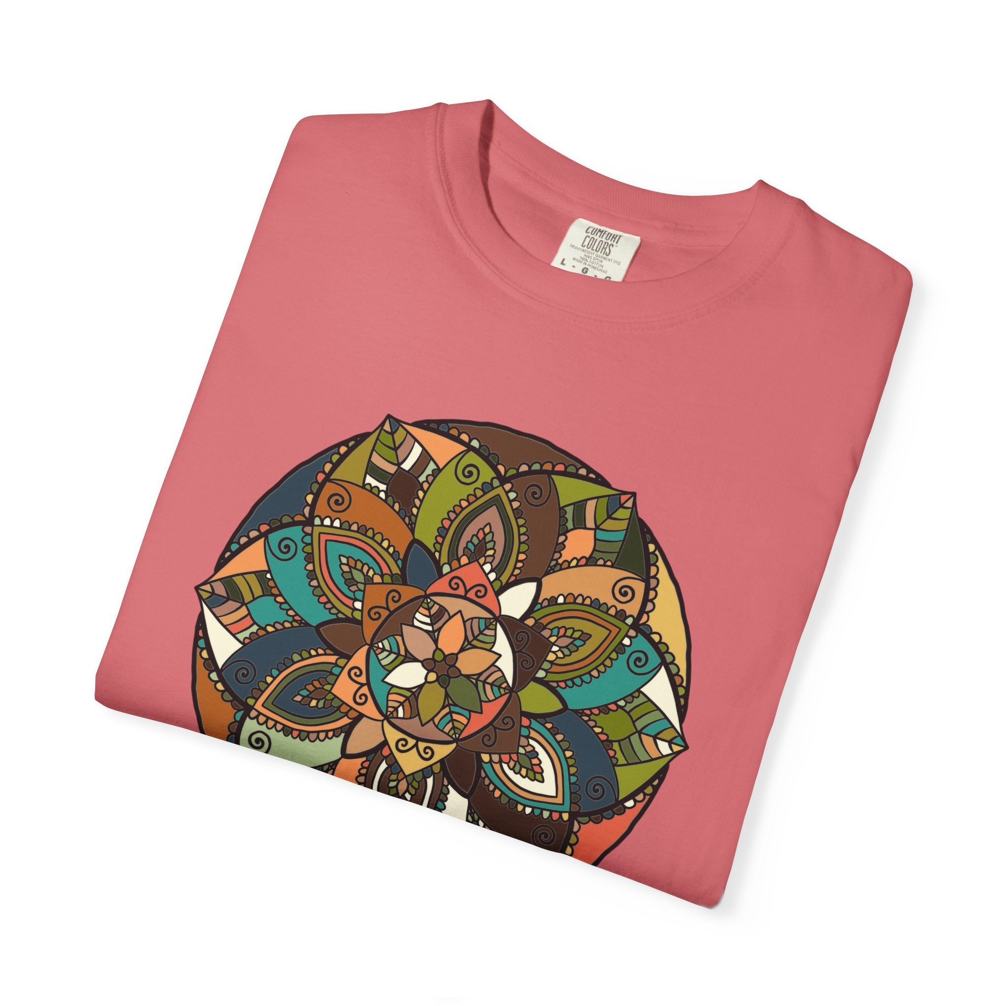 Mandala Earth Flora T-Shirt — Earthy Tones Geometric Art Tee