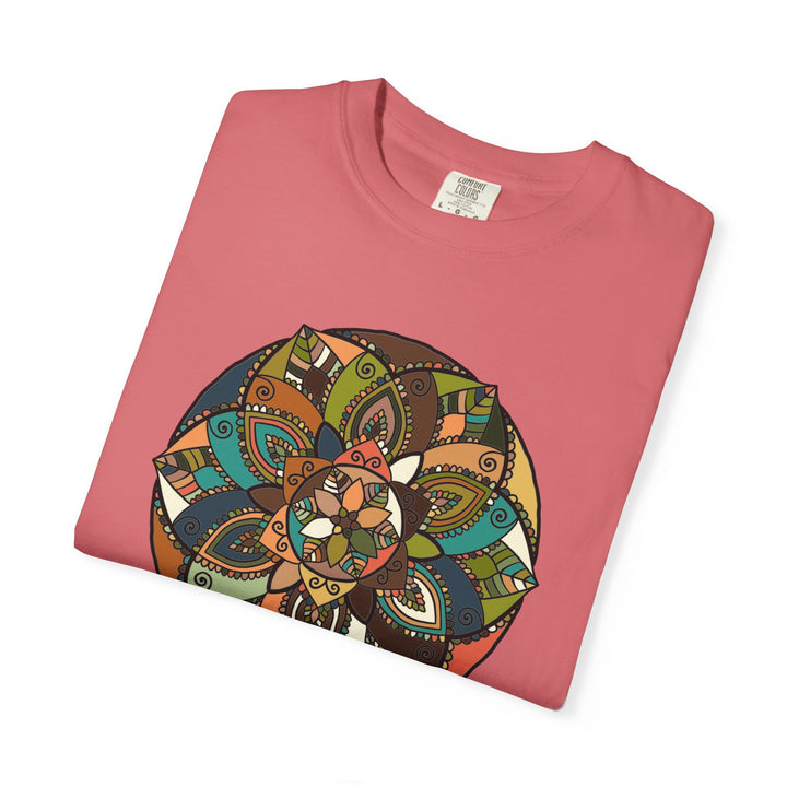 Mandala Earth Flora T-Shirt — Earthy Tones Geometric Art Tee