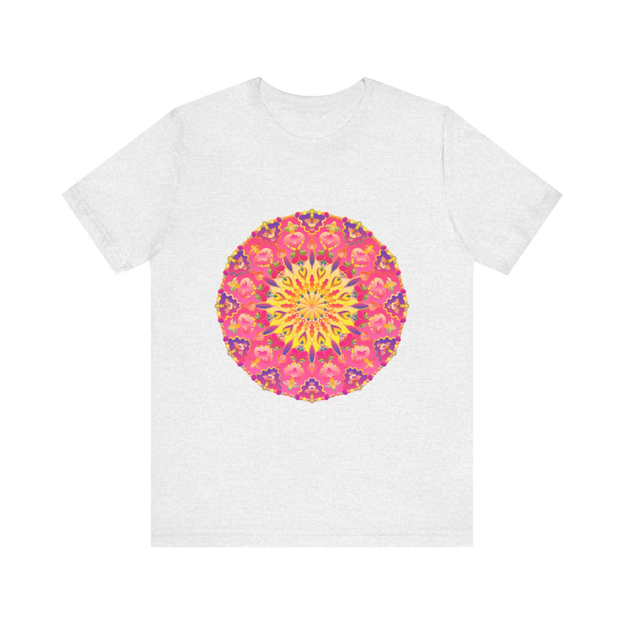Vibrant Mandala T-Shirt featuring a colorful and symmetrical design, perfect for adding a pop of color to your wardrobe
