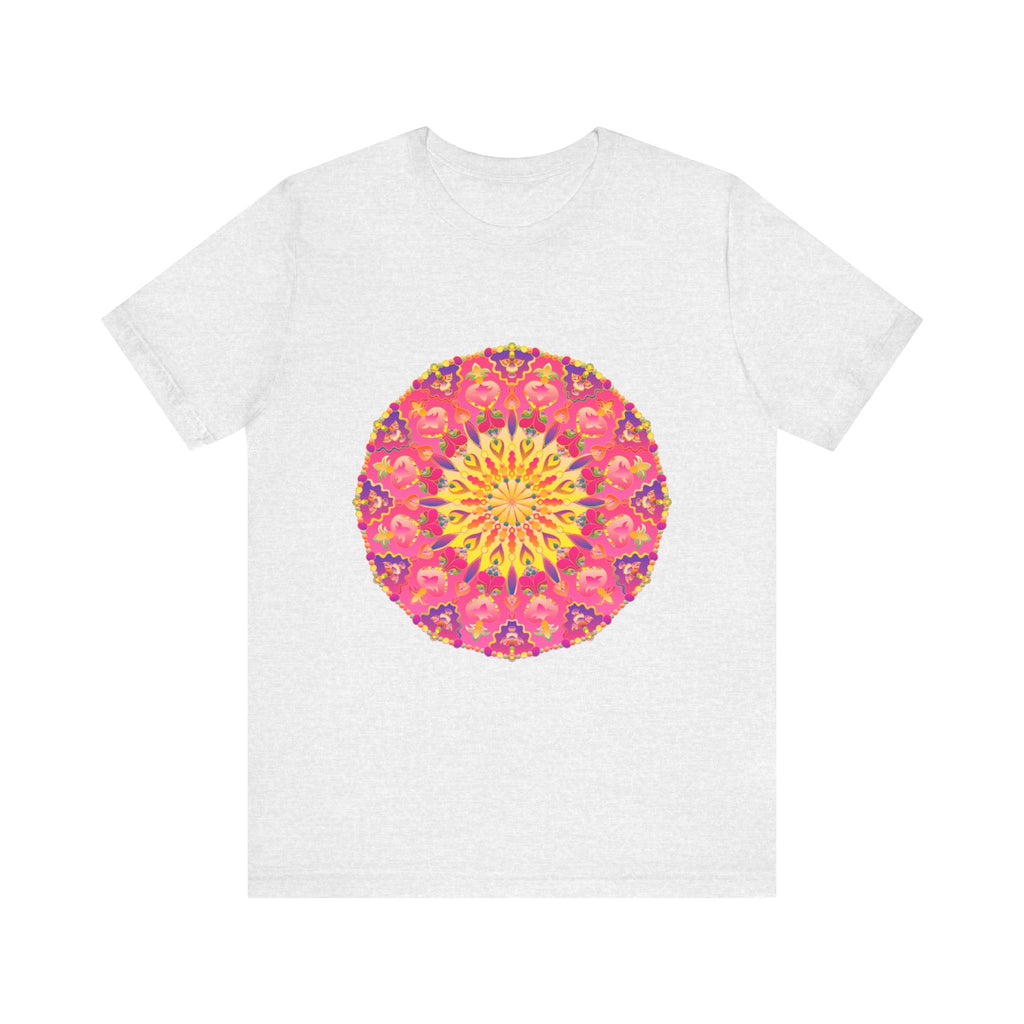 Vibrant Mandala T-Shirt featuring a colorful and symmetrical design, perfect for adding a pop of color to your wardrobe