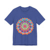 Colorful Mandala Flower T-Shirt - Psychedelic Art depicting vibrant, intricate mandala design with bold and vivid colors