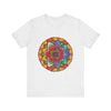 Vibrant Mandala Tee with Purple and Pink Spiritual Design