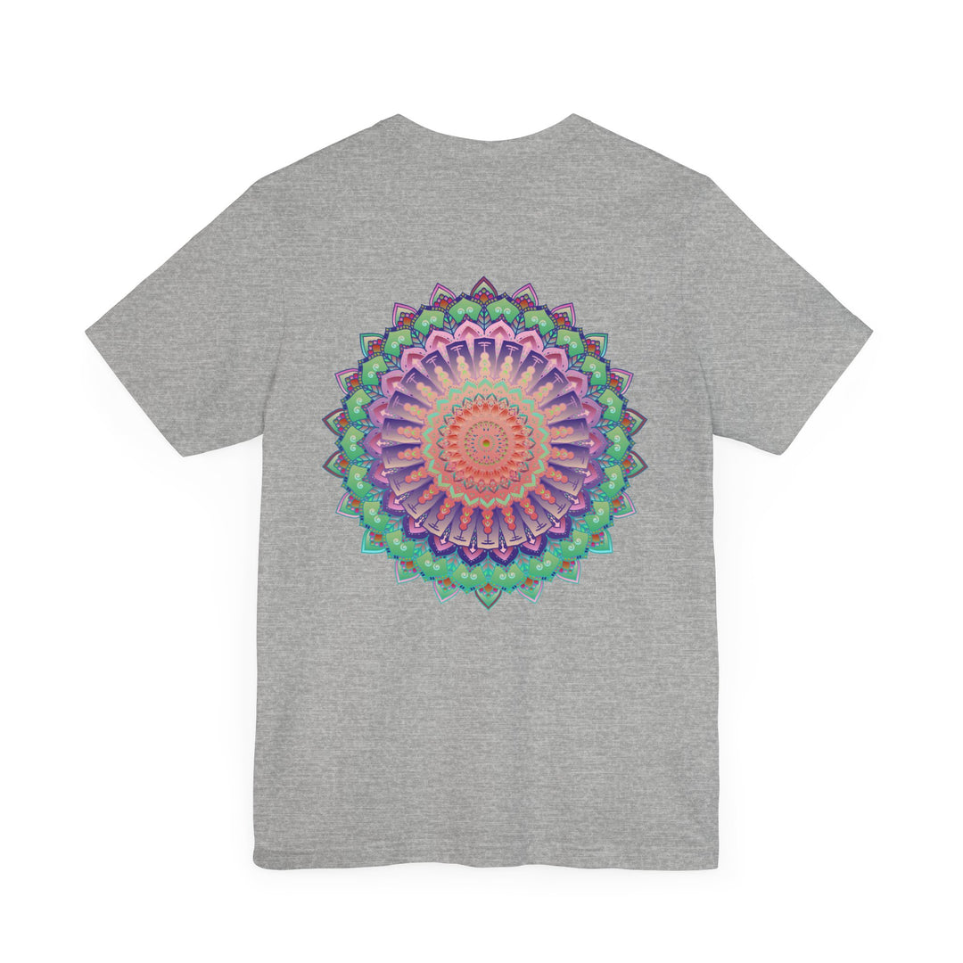 Beautiful white Mandala Tee with intricate design, symbolizing spiritual peace and harmony, perfect for yoga and meditation