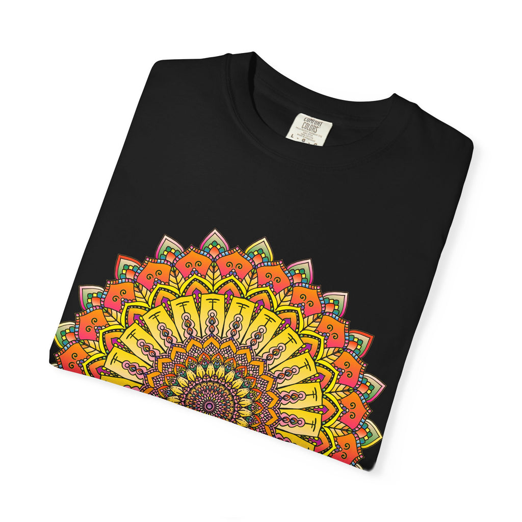 Sunburst Mandala T-Shirt — Vibrant Floral Boho Graphic Tee