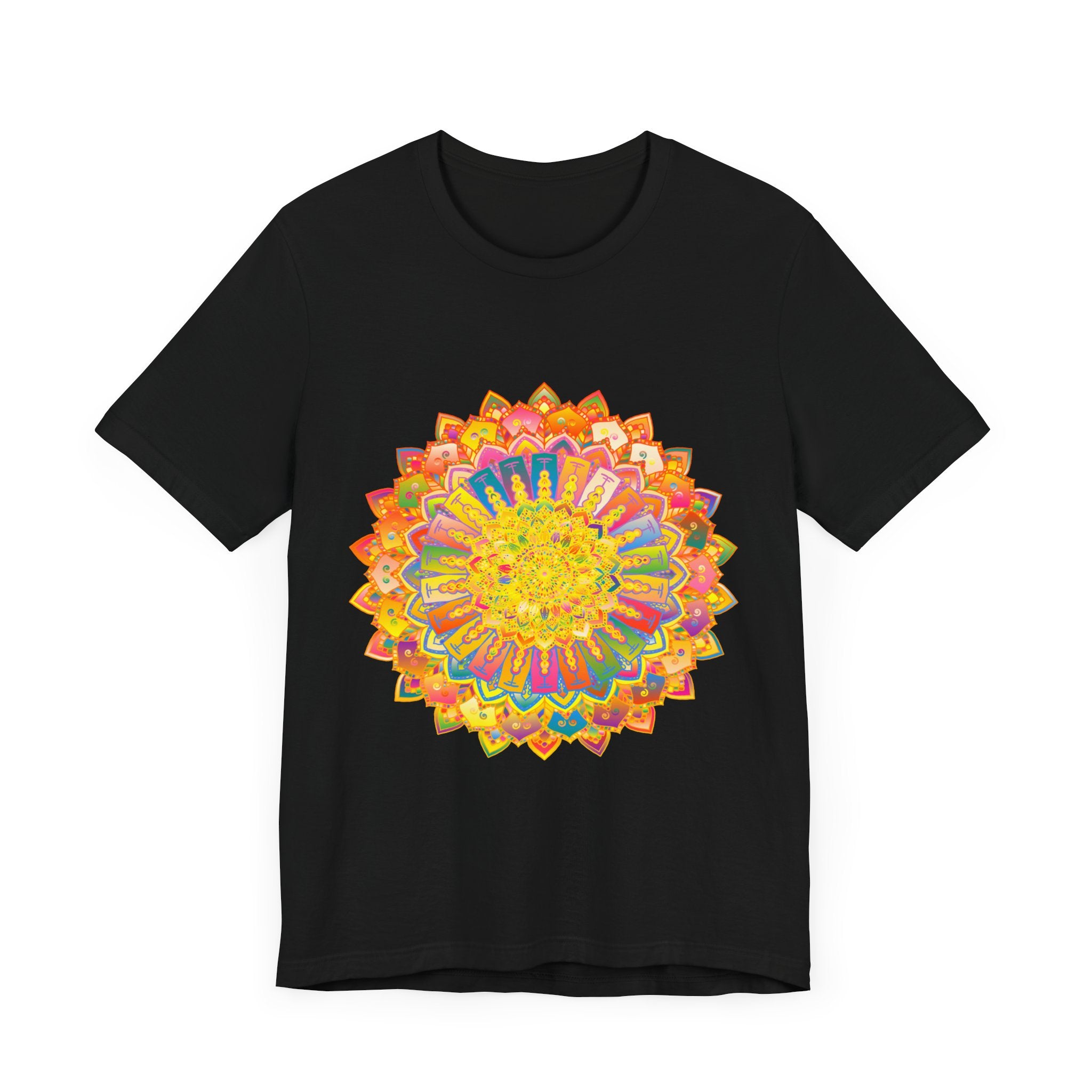 Colorful and peaceful Intricate Mandala Tee featuring a detailed and intricate mandala design in vibrant colors, perfect for adding a touch of serenity and style to your wardrobe