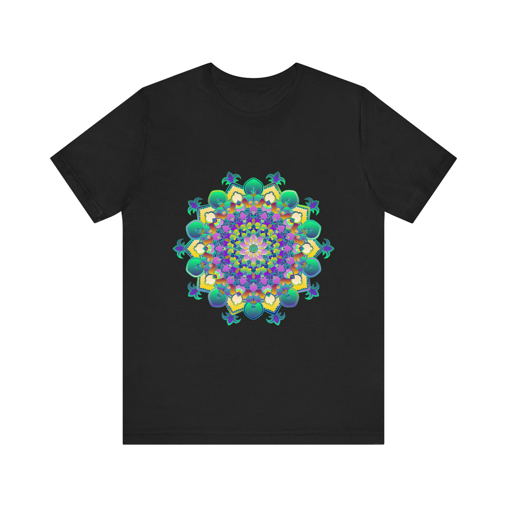 Colorful Mandala Meditation Tee featuring a vibrant and intricate design for a sense of peace and tranquility during meditation and daily wear