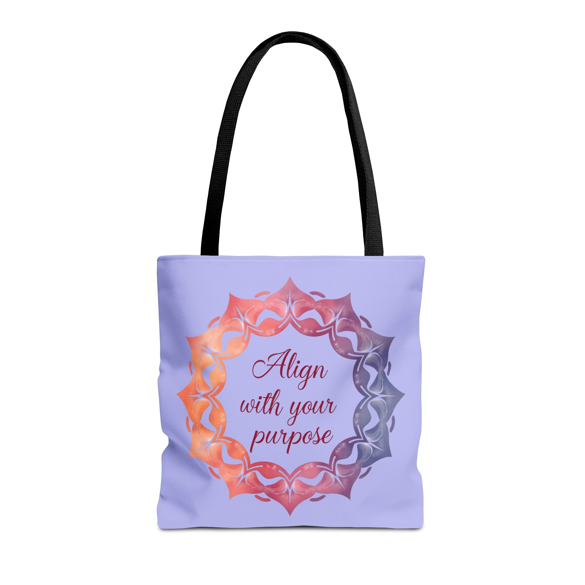 Vibrant orange and purple Mandala Tote Bag, perfect for daily use