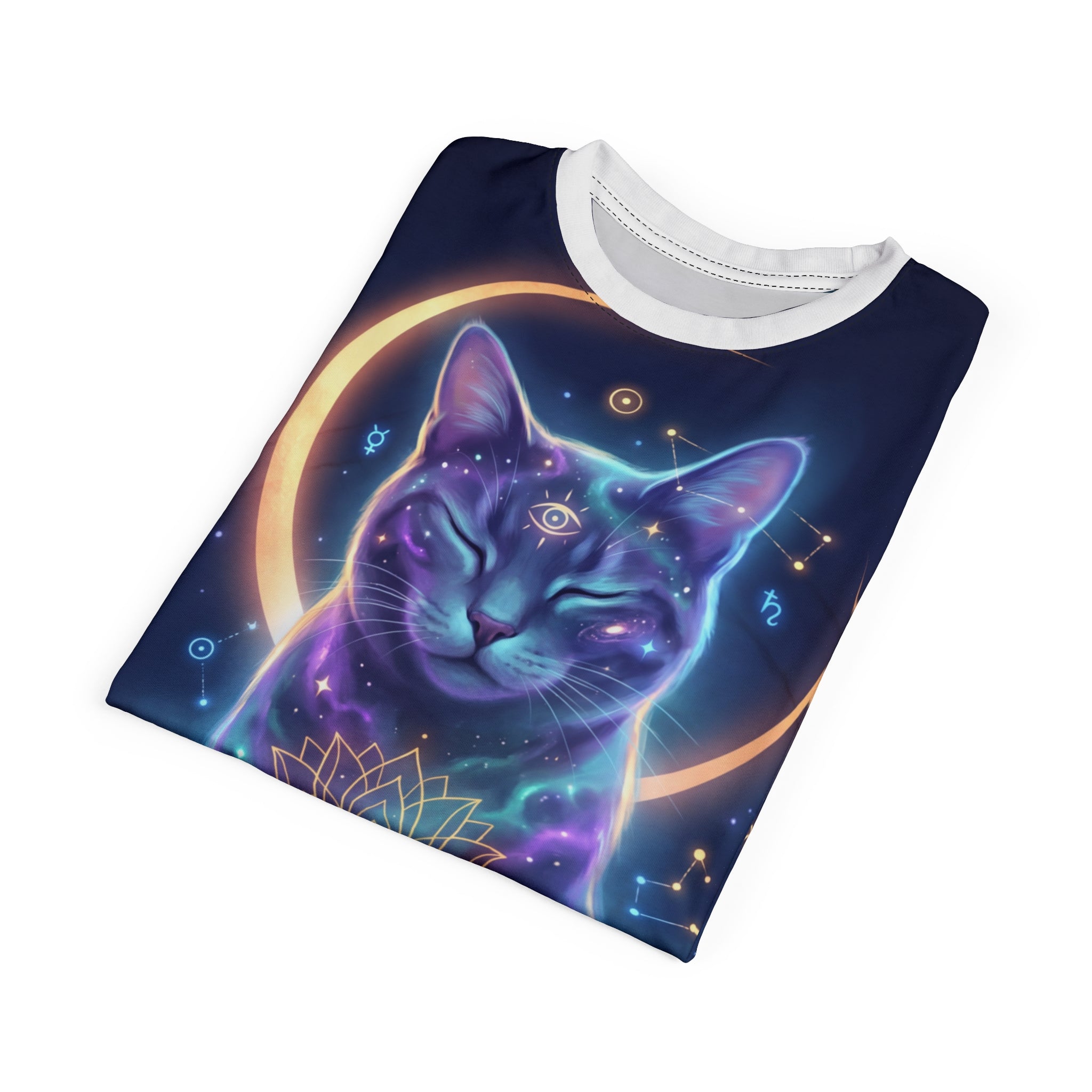 Kosmisches Katzengeist-Surreal-T-Shirt