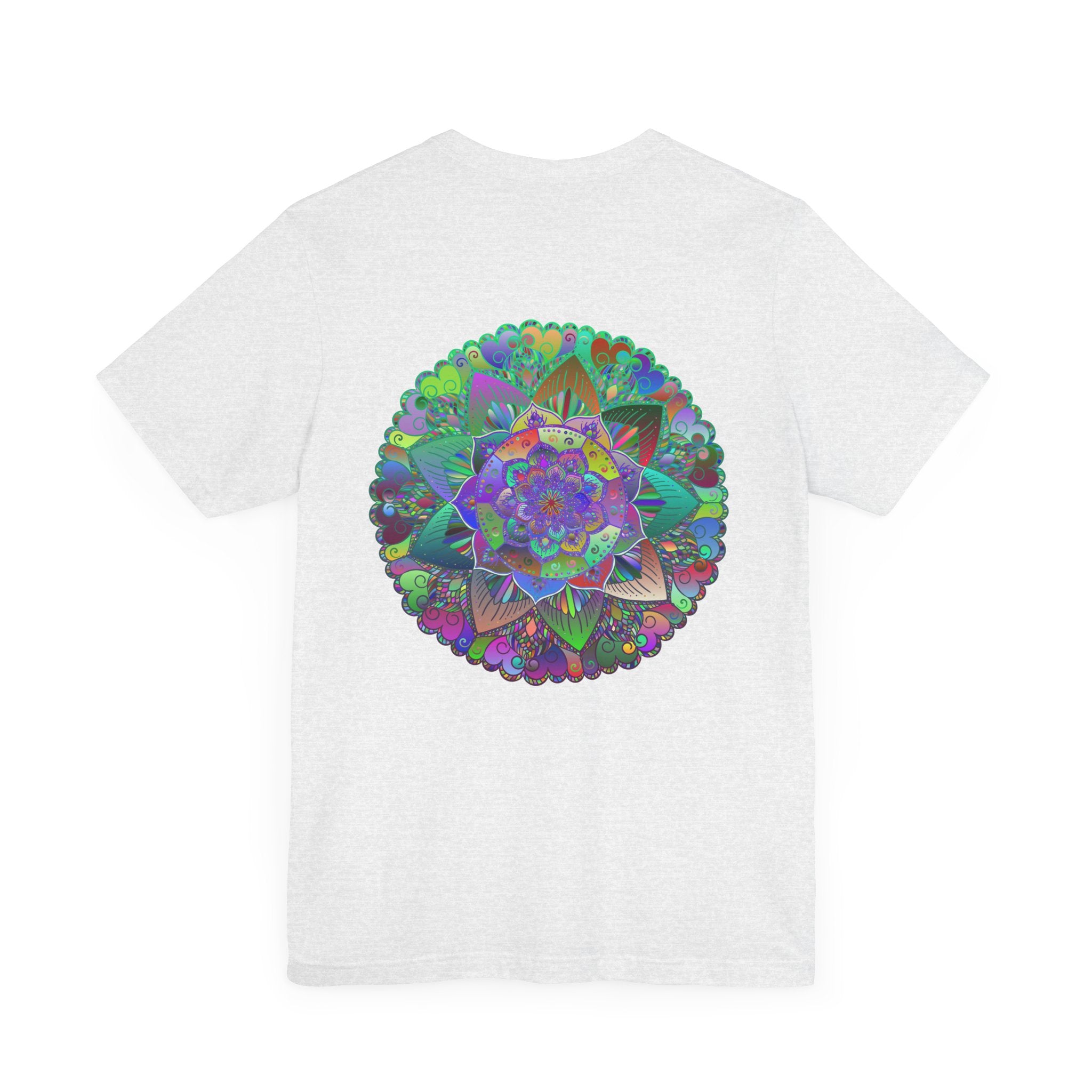 Peaceful mandala t-shirt with vibrant colors and intricate spiritual design