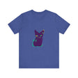 A colorful whimsical cat silhouette tee, perfect for cat lovers
