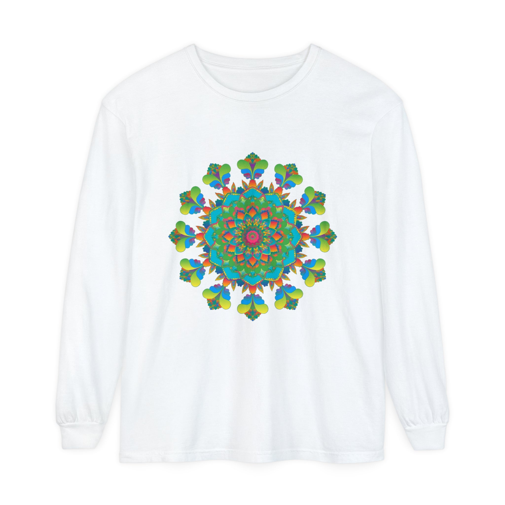 Colorful and mesmerizing Psychedelic Mandala Tie Dye long sleeve t-shirt