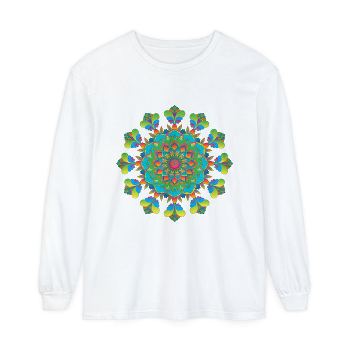 Colorful and mesmerizing Psychedelic Mandala Tie Dye long sleeve t-shirt