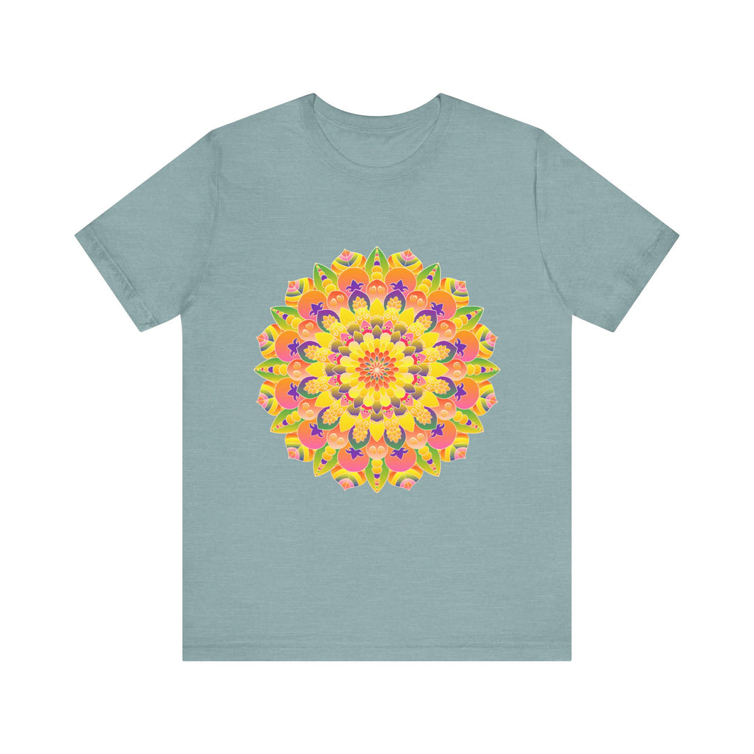 Vibrant Mandala Tee featuring a stunning spiritual art design with intricate patterns and vibrant colors, perfect for those seeking a unique and uplifting fashion statement