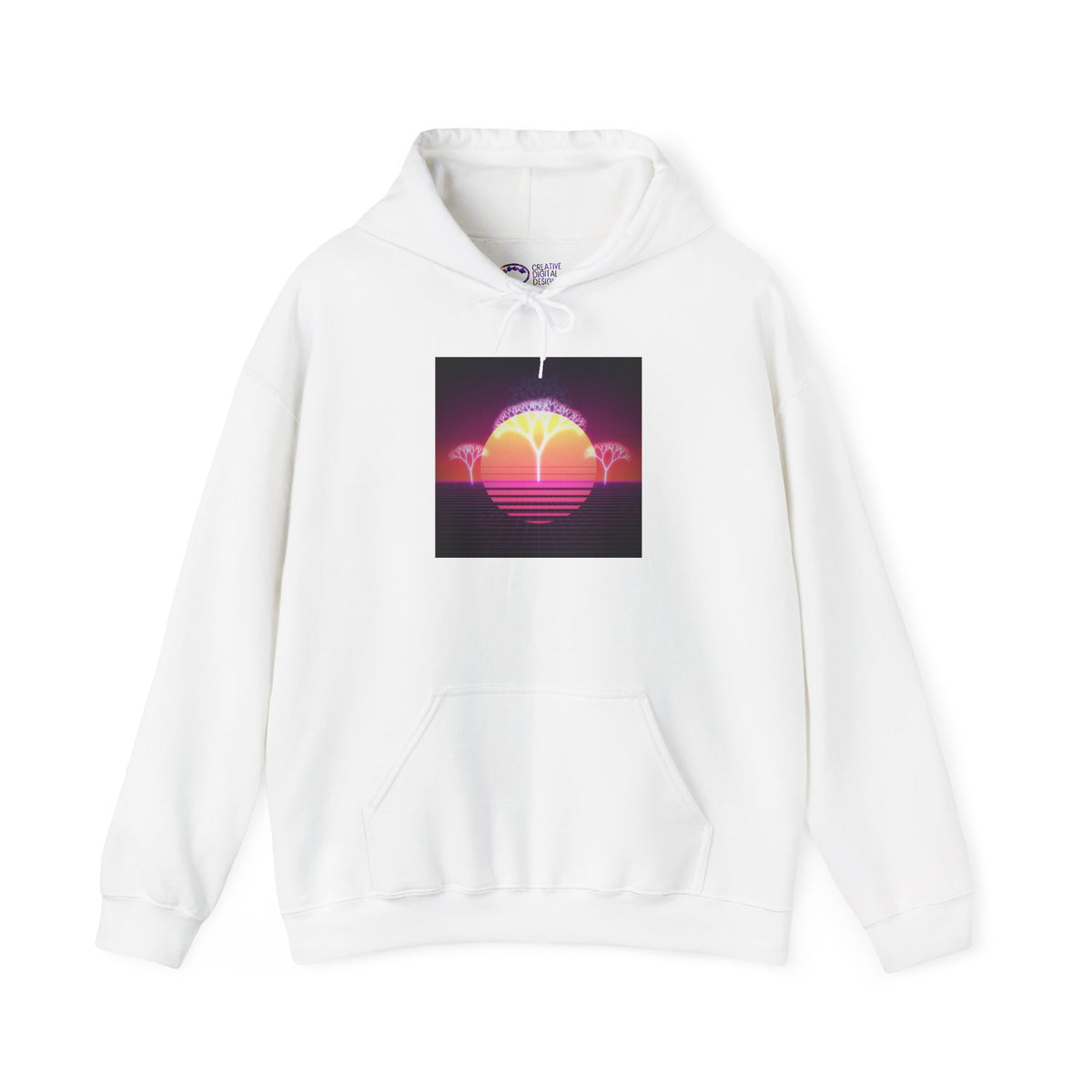 Retro Sunset Tree of Life Hoodie by Blululi