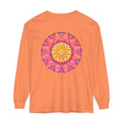 Colorful and intricate mandala design long sleeve t-shirt in unisex sizing