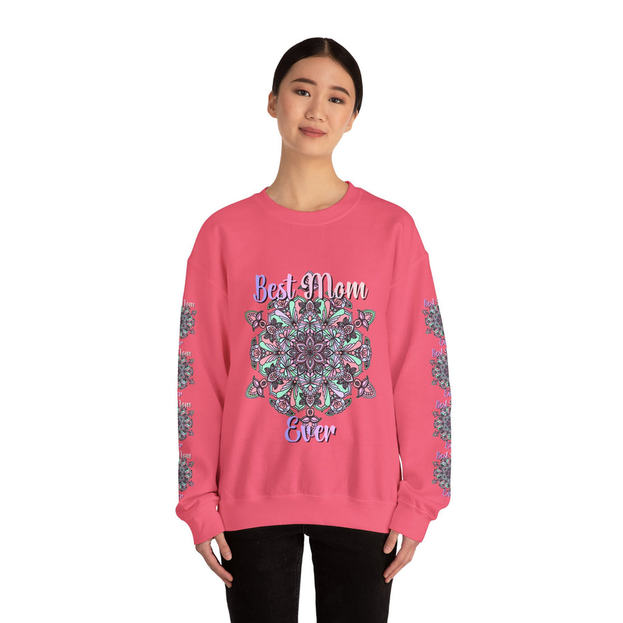 Mandala Design Sweatshirt in Soft Pink and Lavender for Moms
