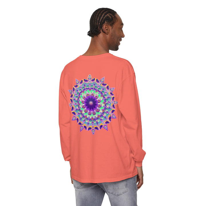 Colorful and intricate Psychedelic Mandala Long Sleeve T-Shirt with intricate design