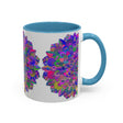 Enchanting and uplifting mandala design on a vibrant coffee cup