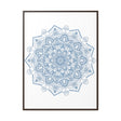 Handmade steel blue mandala design wall art on gallery canvas wraps in vertical frame