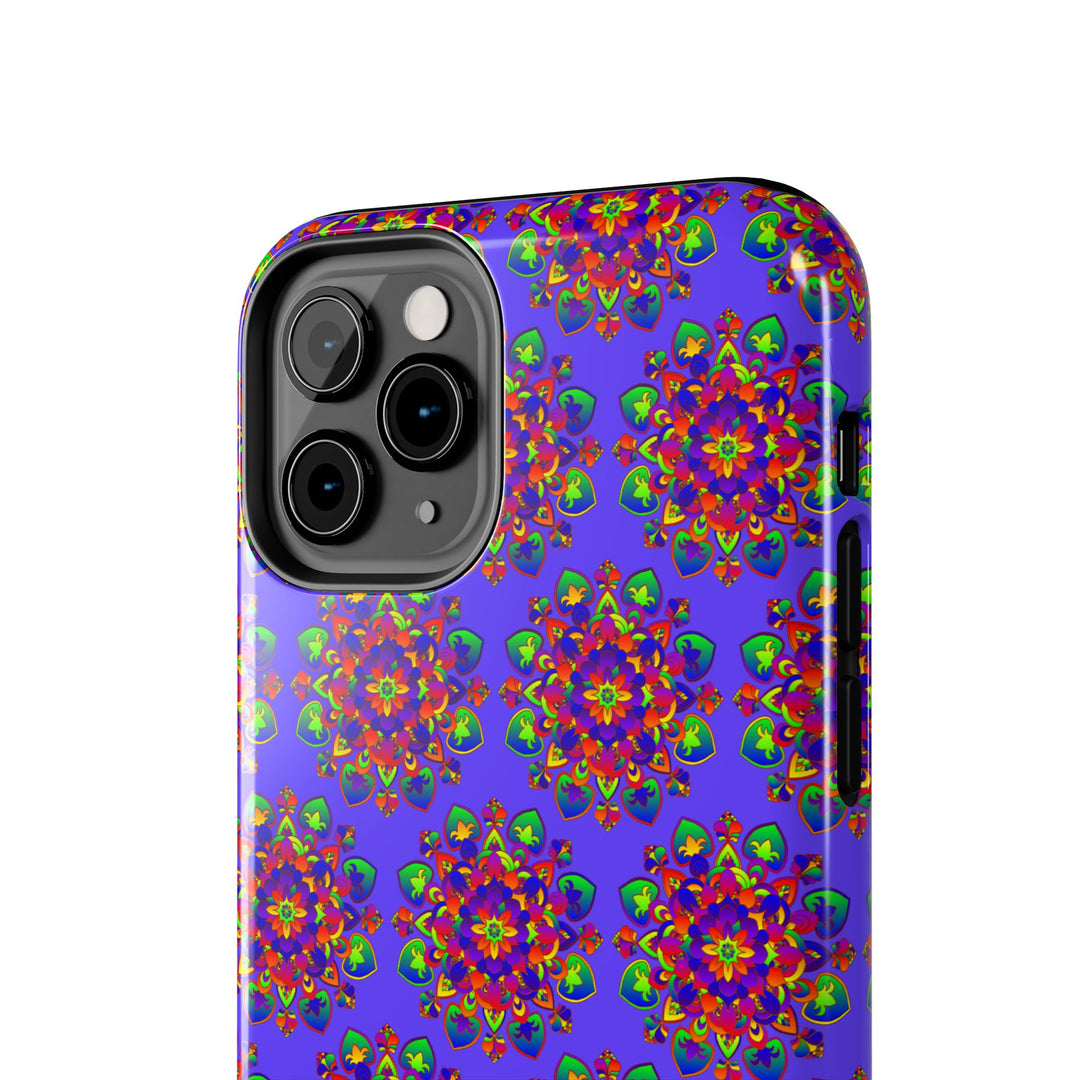 Tiled Hand Drawn Mandala Rainbow Phone Case - Standard alt text 4