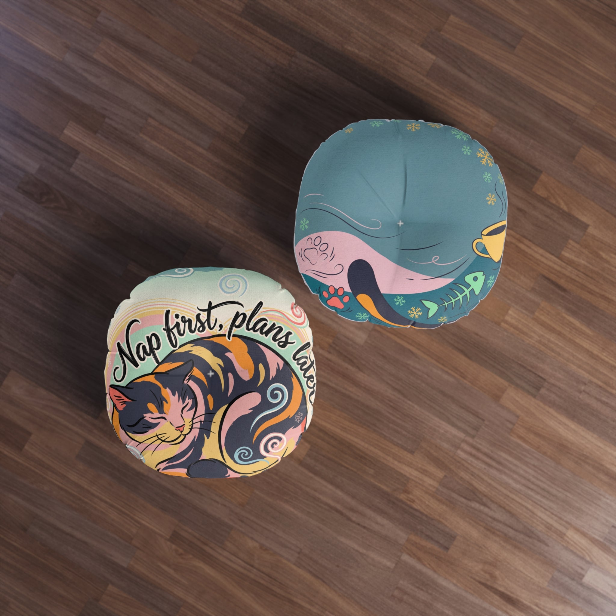 Cozy Ukiyo-e Cat Floor Pillow Cushion