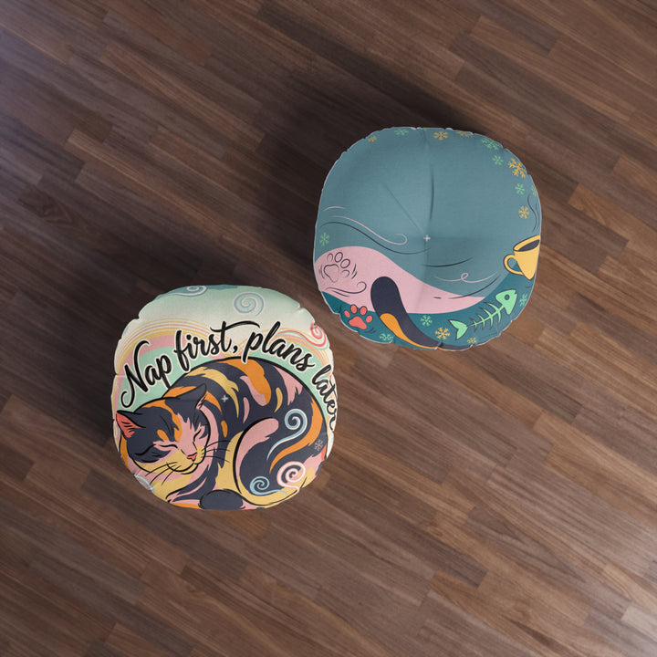 Gemütliches Ukiyo-e Katzen-Bodenkissen