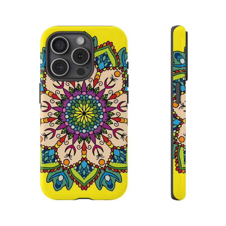 Intricate Floral Yellow Phone Case for Bold Protection and Style
