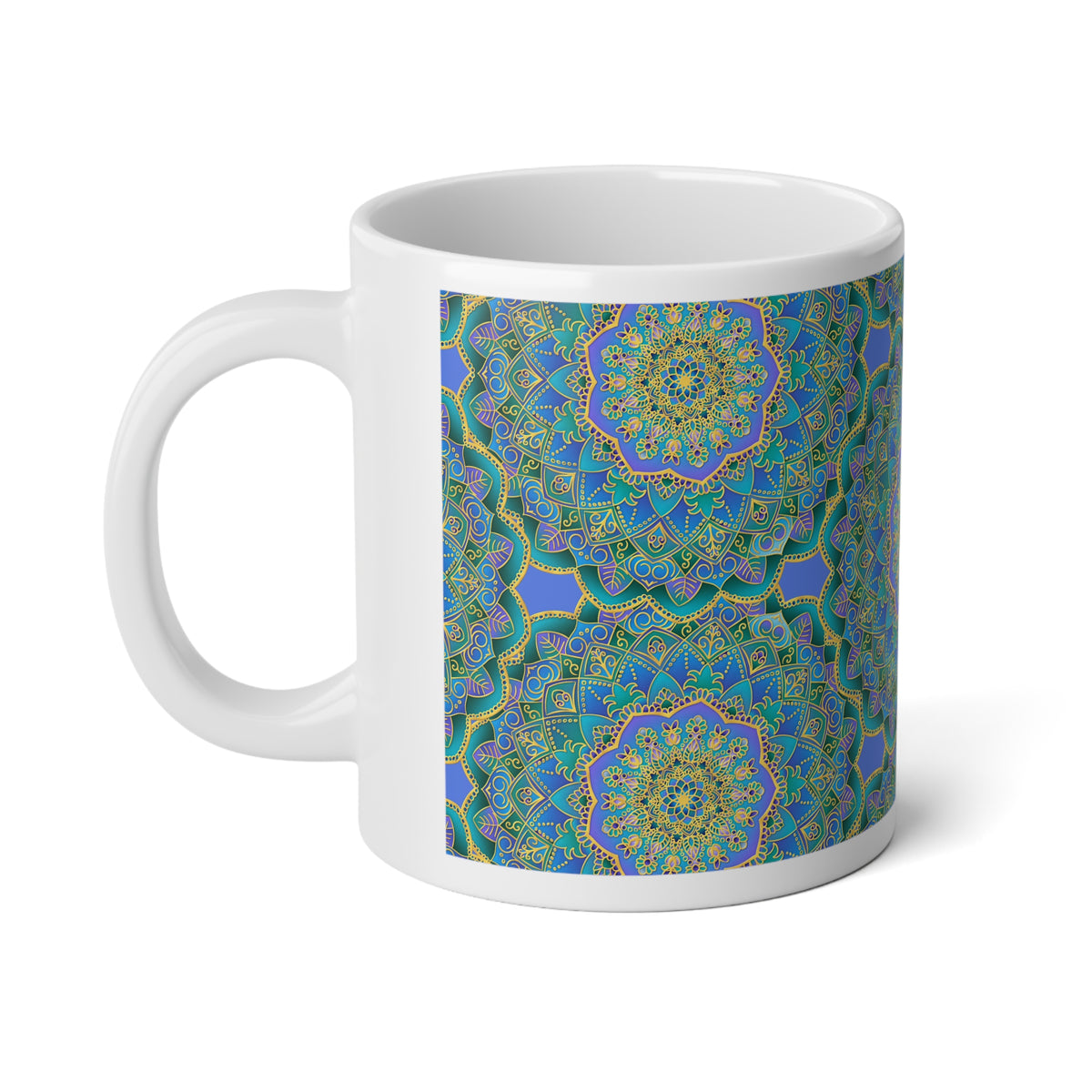 20oz Mandala Mug – Colorful Boho Coffee Cup