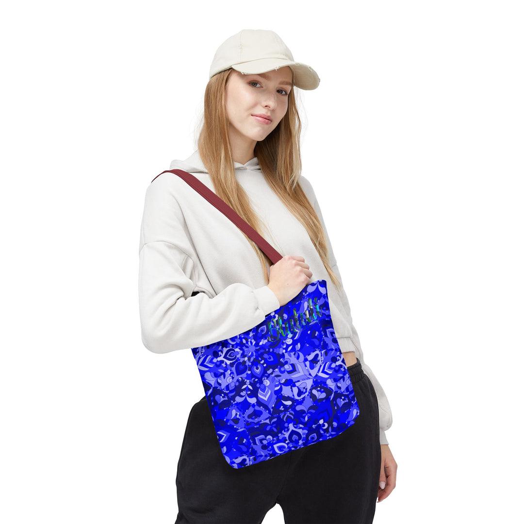 Borsa tote con design mandala blu per un uso quotidiano elegante