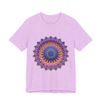 Colorful, intricate mandala meditation tee featuring a vibrant and detailed design