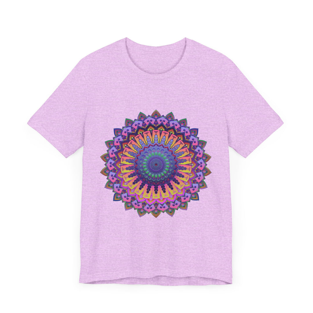 Colorful, intricate mandala meditation tee featuring a vibrant and detailed design