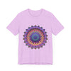 Colorful, intricate mandala meditation tee featuring a vibrant and detailed design