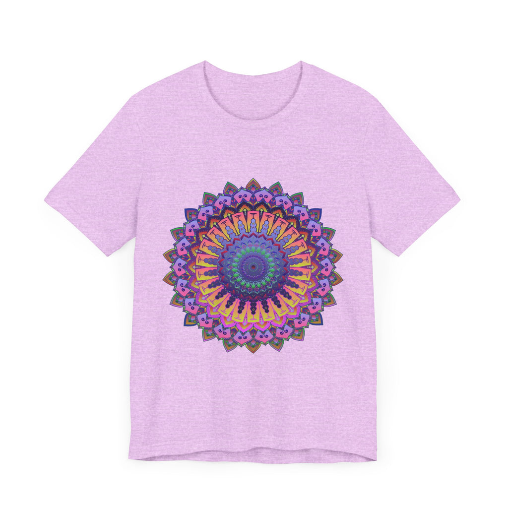 Colorful, intricate mandala meditation tee featuring a vibrant and detailed design