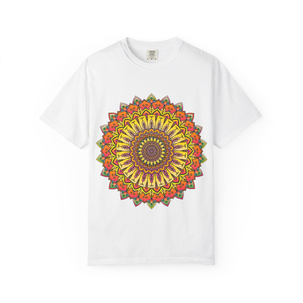 Sunburst Mandala T-Shirt — Vibrant Floral Boho Graphic Tee